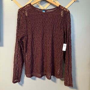 Old Navy | Lace Crewneck Top